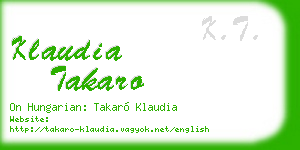 klaudia takaro business card